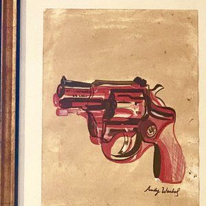 Impressive Andy Warhol Mixed Media Artwork MOMA stamp, A/W Estate Stamps Verso